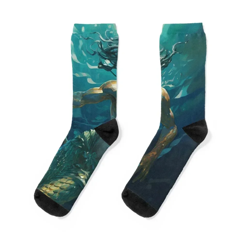 The Merman Rises Series #1 Socks hip hop sports stockings hiphop set Ladies Socks Men's