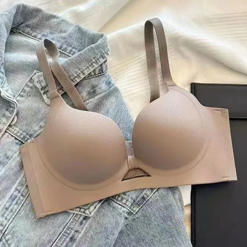 MOYISU حمالة صدر قابلة للتعديل لتعزيز الصدر الصغير بدون خياطة حمالة صدر مضادة للترهل تصميم خلفي مثير مبطن ناعم مريح