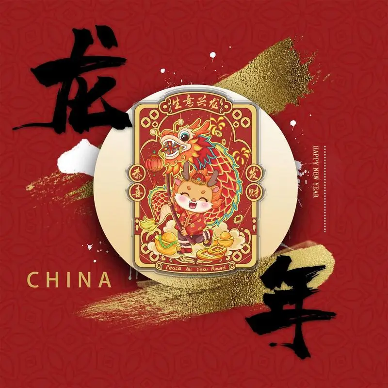 Magnet kulkas gaya Tiongkok, dekorasi rumah Magnet kulkas kreatif kartun lucu meriah Tahun Baru Tiongkok