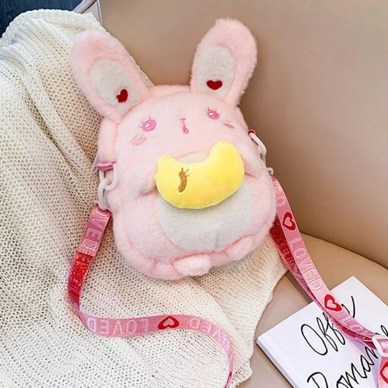 Túi đeo chéo cho bé gái Tuổi teen Túi đeo vai thỏ hoạt hình dễ thương Túi đeo vai sang trọng 15UB