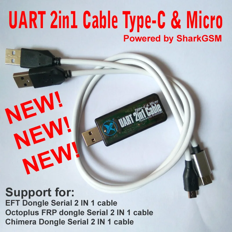 New UART 2 in1 CableType-C Micro for EFT Dongle Chimera dongle Octoplus  FRP dongle tools