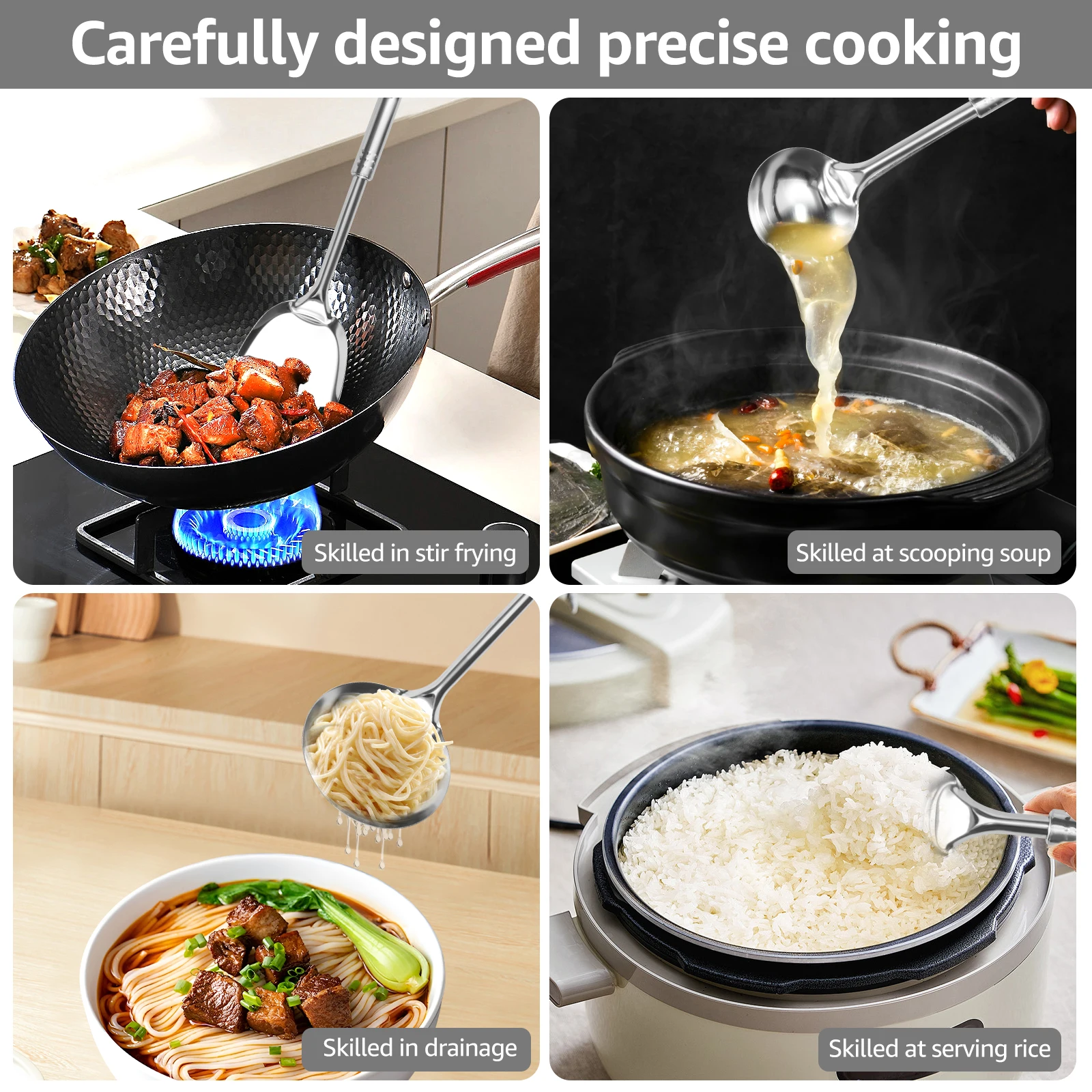 6/5Pcs Kitchen Spatula Pancakes Shovel Omelette Spatula Turner for Eggs Fish Pancake Stainless Steel Cooking Utensils Set