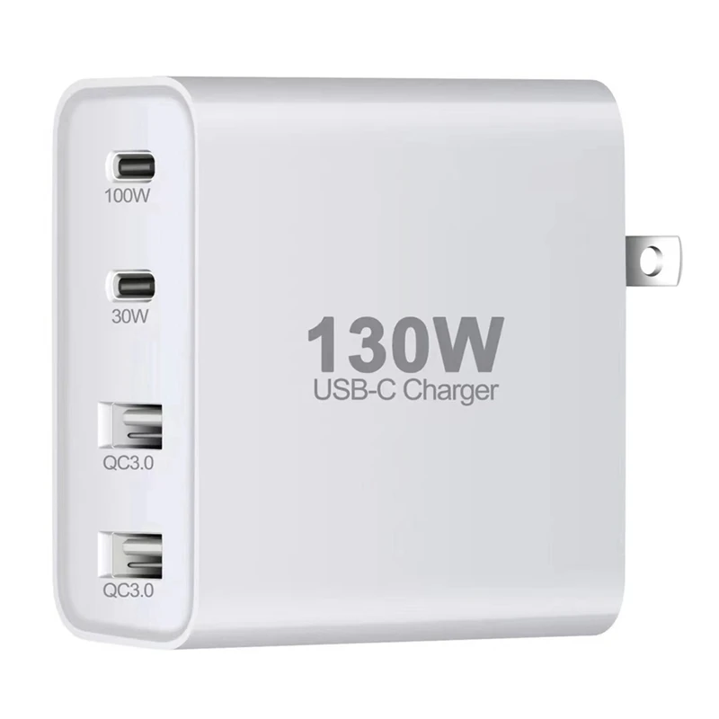 130W USB Type C Desktop Charger Multi-Port Charger With Short-Circuit Protection Fit For Laptop Phone Charger US Plug