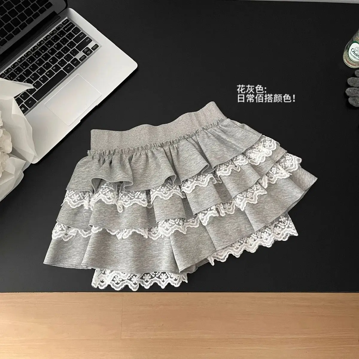 Trend Sexy Pleated Skirt Summer Women Clothes Sweet Patchwork Lace Elastic Waist A-line Skirt Lively Ruffles Pleated Mini Dress