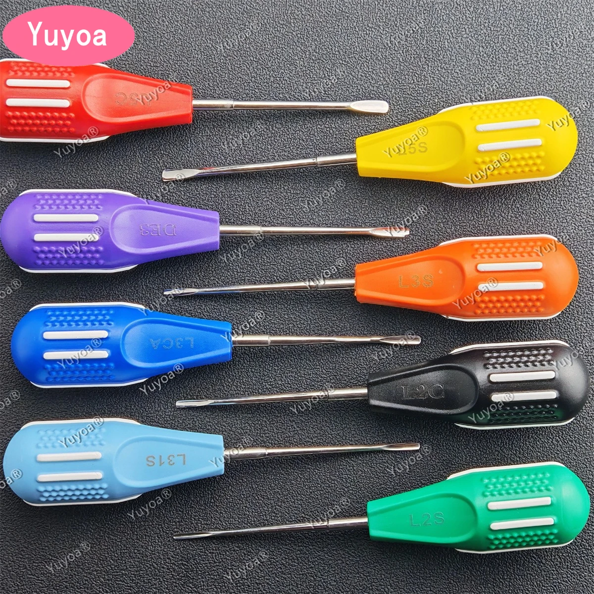 8pcs Dental Luxating Lift Elevator Kit Dentist Minimally Invasive Surgical Screwdriver Curved/Straight Root Extracting Tools