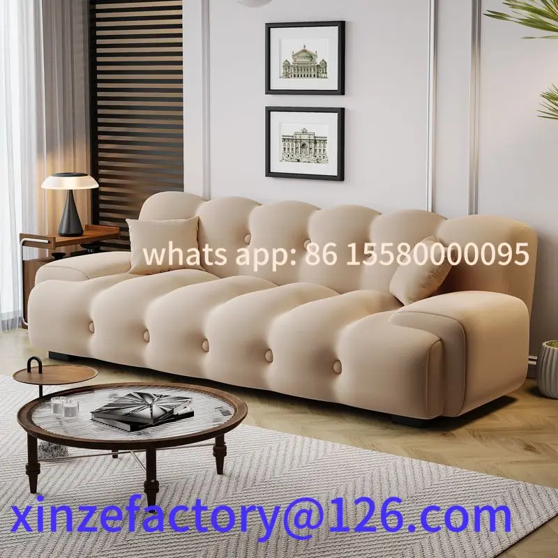 

Customizable new small apartment double triple simple living room modern fabric sofa bed