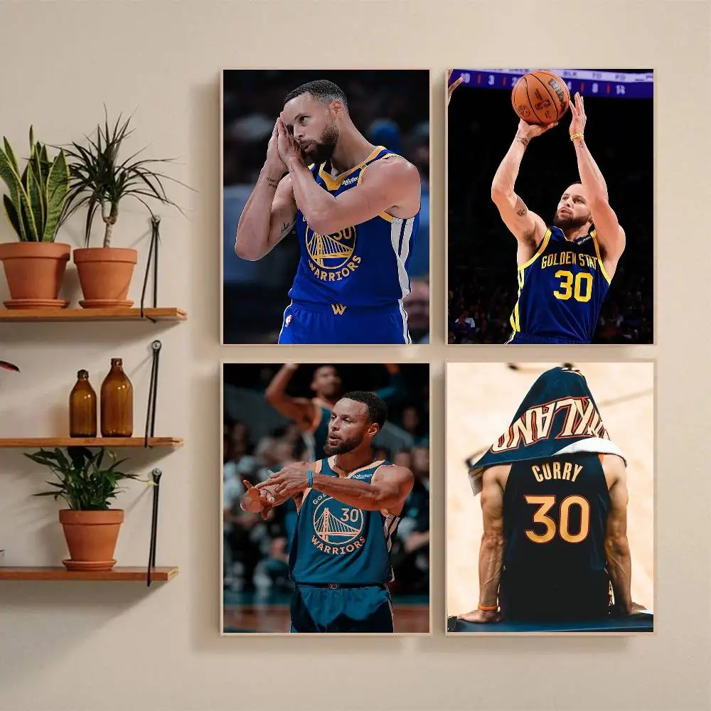 S-Stephen C-Curry Poster Self-adhesive Art Waterproof Paper Sticker Coffee House Bar Room Wall Decor