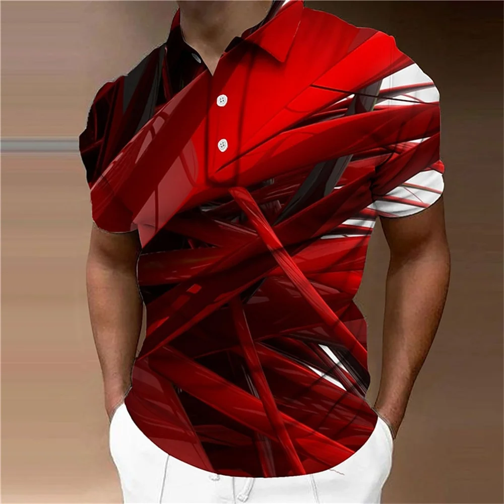 Polo de lujo con estampado de tinta degradada 3d para hombre, Camiseta holgada informal de manga corta a la moda, camisetas de calle, ropa de verano