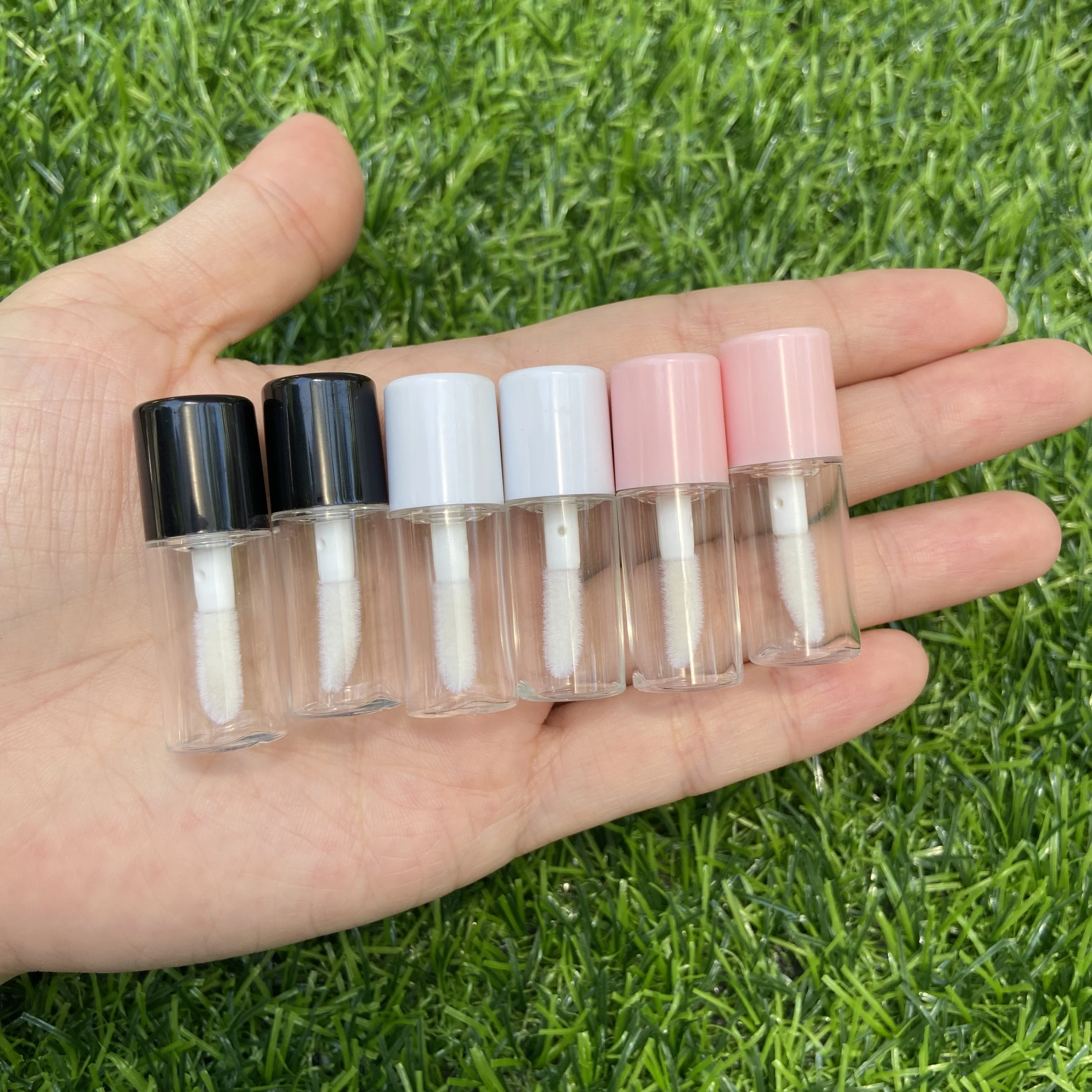 

1.5ml pink white Empty travel lip Gloss Tube Plastic round Refillable Bottles Liquid Lipstick Container lipgloss Sample Bottle