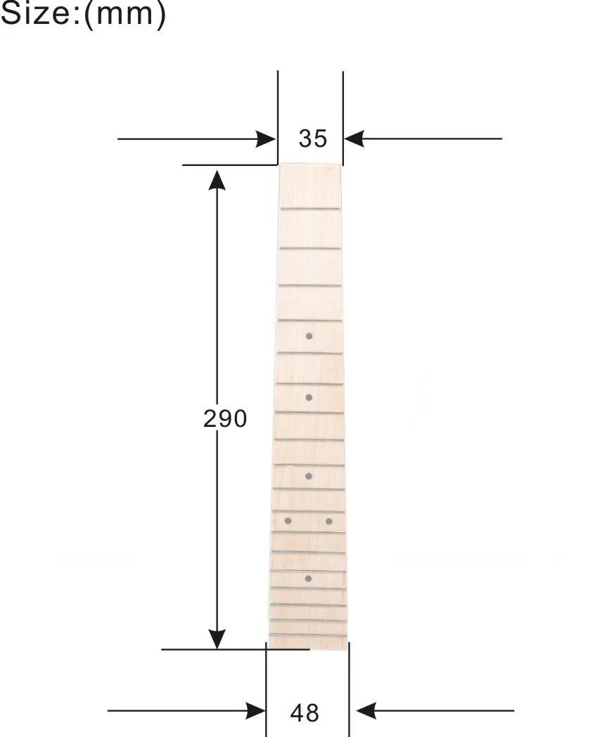 10Pcs Maple Fretboard Ukulele Fingerboard for 26 Inch Tenor Ukulele with 3mm Dot 18 Fret Fretboard UK Parts