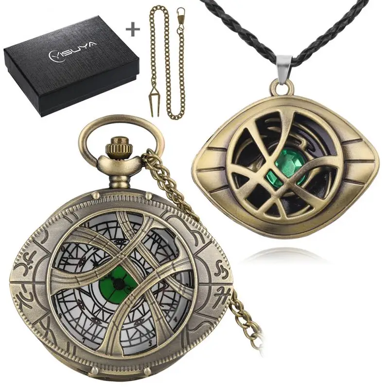 MARVEL Doctor Strange Set di kit di catene con ciondolo con collana di corda intrecciata fatta a mano con scheletro cavo a forma di occhio retrò antico