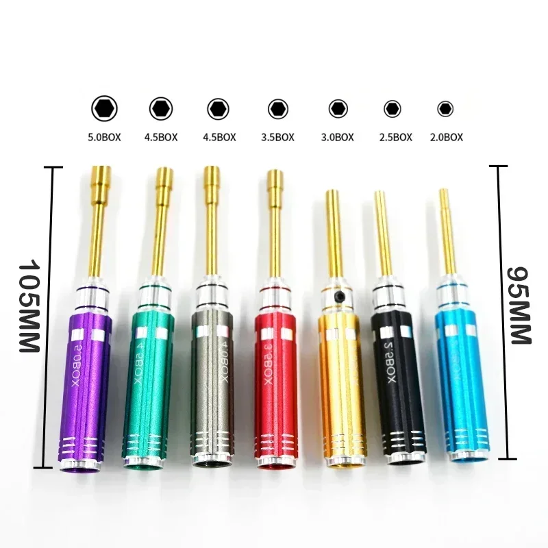 7 Buah Alat Driver Mini Sekrup Soket Kunci Mur Hex 2.0 2.5 3.0 3.5 4.0 4.5 5.0 Alat Perbaikan Obeng Kunci Pas Kepala Datar untuk Model RC