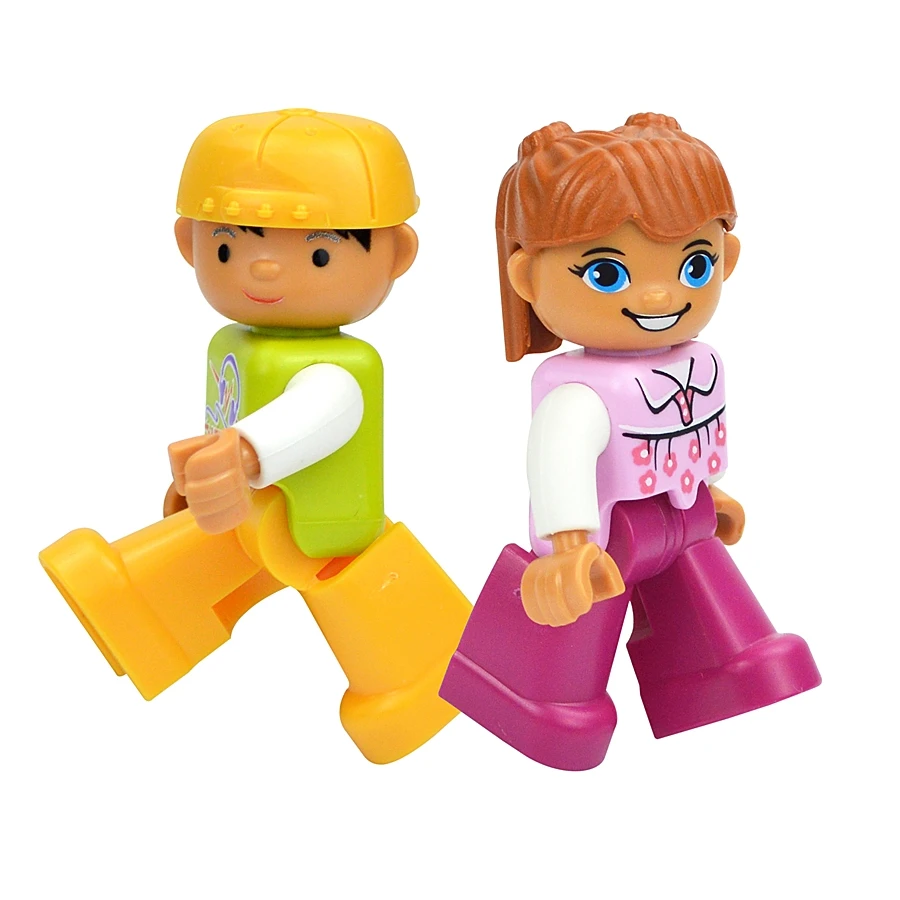 Big Size Building Blocks Figures Action Dolls Series House Family Princess Policemen Farmer Large Bricks Compatible Duploes Toys