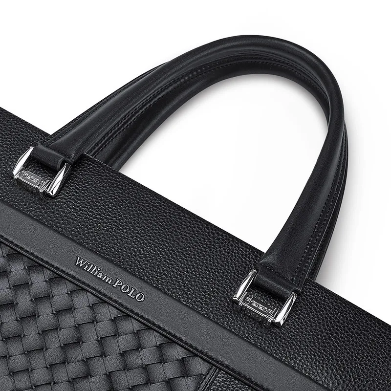 Men's Genuine Leather Bag Briefcase Genuine Leather Business Single Shoulder Men's Crossbody Large Capacity Casual Bag Handbag