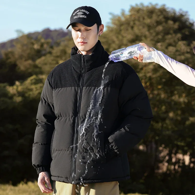 

2026 Winter New Men Casual Parkas Fashion Thicken Warm Windproof Male Coats Outdoor Comfortable Cotton Jacket Trend Stand Collar