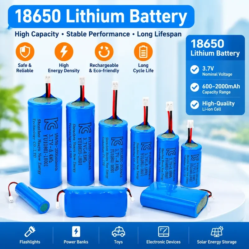 100PCS 18650 Lithium Battery 3.7V with Protection Board Rechargeable Li-ion Battery for Flashlights Power Tools and DIY Projects