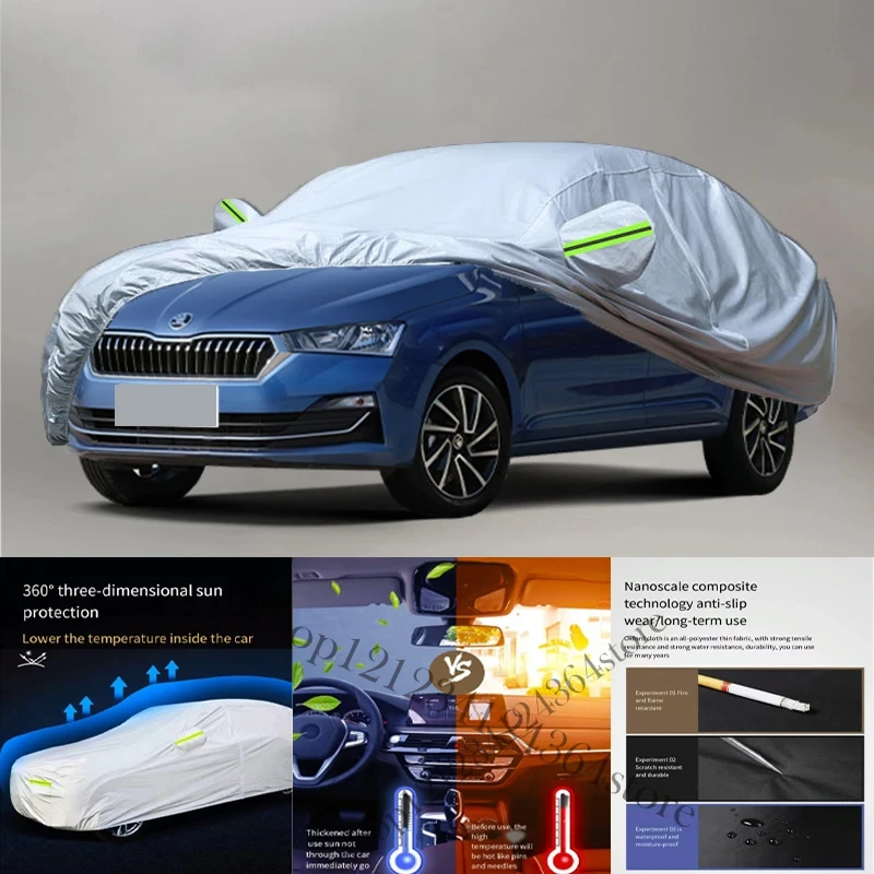 ForSkoda-Rapid-Auto Anti snow Anti dust Anti-uv Anti peeling paint And Anti Rainwater 210t car cover Car cover protection