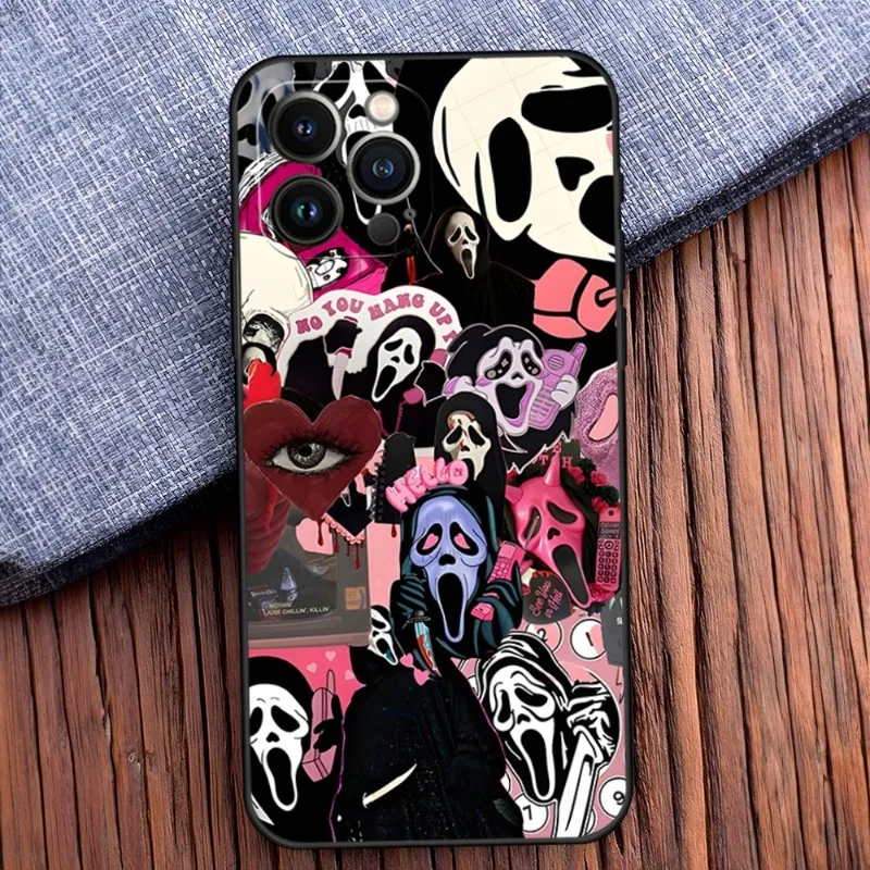 Death Scream Phone Case For Iphone 15 11 Pro Max 6 Mini 13 14 Xr Xs 12 6s 8 7 Plus Black Soft Cover