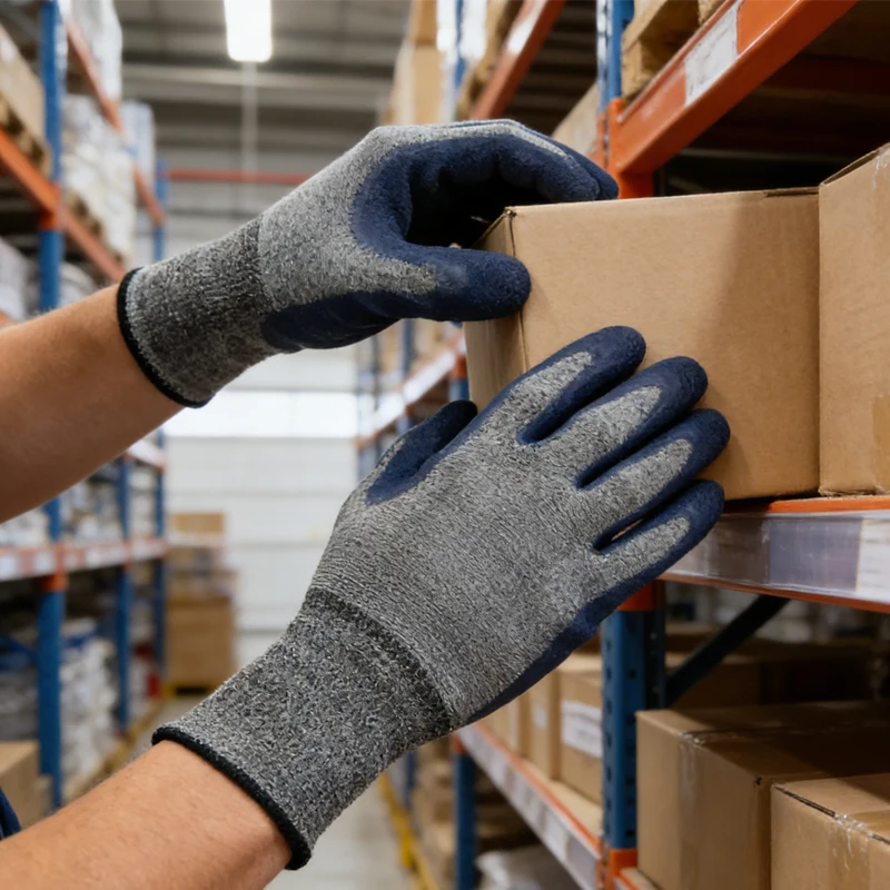 1pcs Grey Blue Mechanical Maintenance Protective Gloves Wear Resistant Slip Resistant Breathable Construction Site Work Gloves