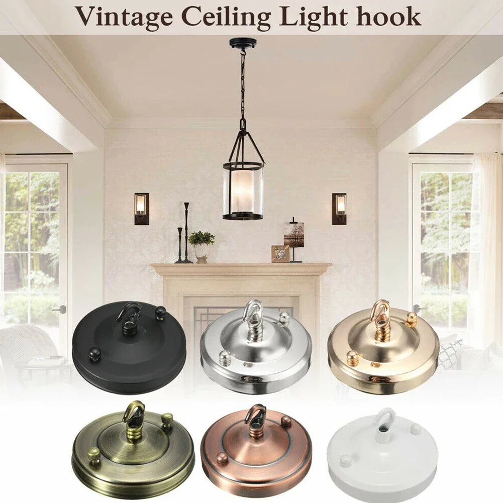 Lamp Base Hook Vintage Retro Antique Ceiling Rose Hook Plate Holder Light Bulb Fitting Chandelier Pendant Lamp Parts Accessory