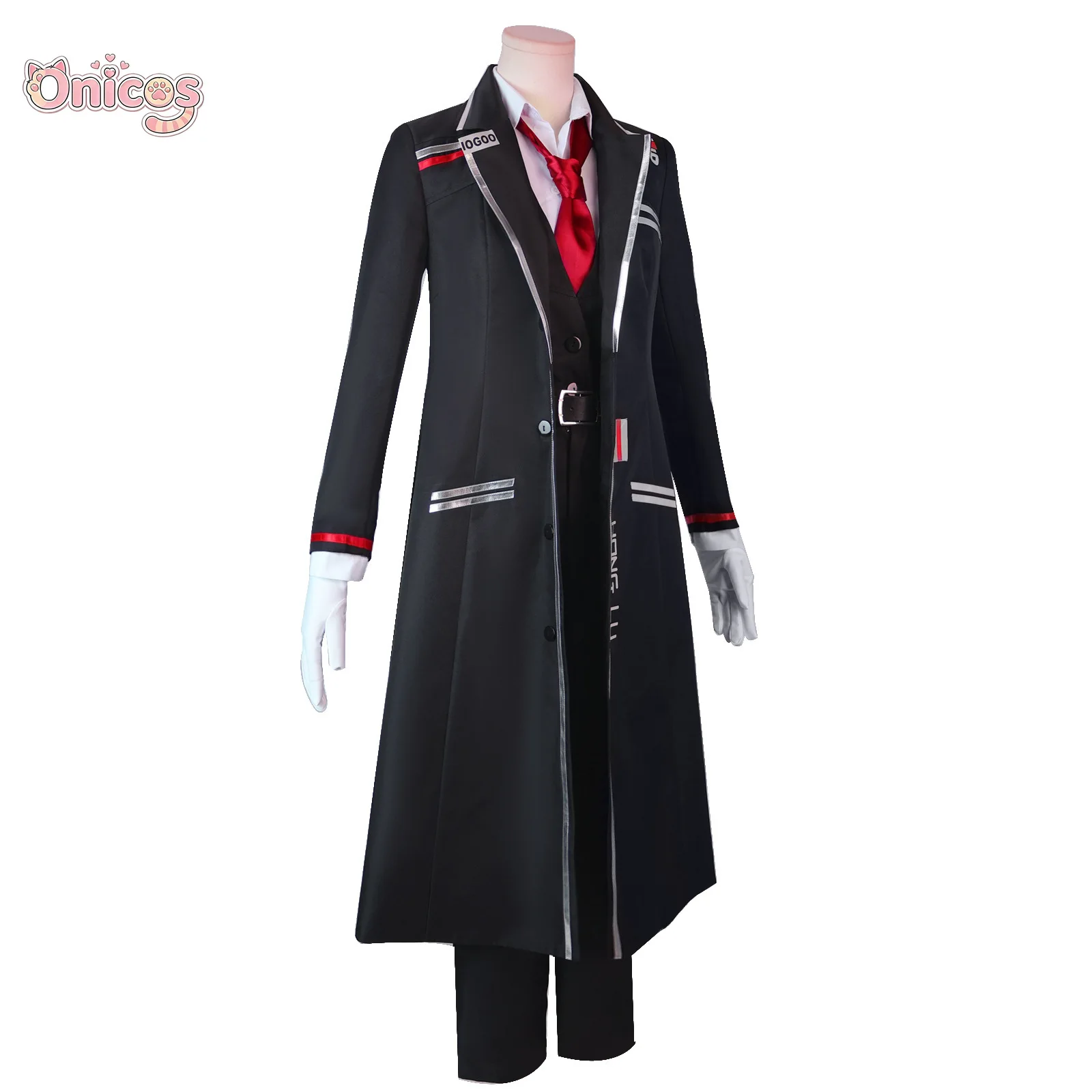 

LC Hong Lu Cosplay Costume Full Set Black Prison Uniform Gorgeous Handsome Suit Halloween Party Role Play Outfit Men Onicos