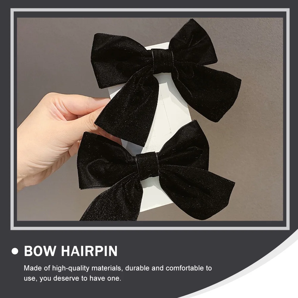 

4pcs Velvet-Made Bowknot Hairpins Festival Party Themed Clips Comfortable Durable Clamps Bow Design Hair Accessory Decorative