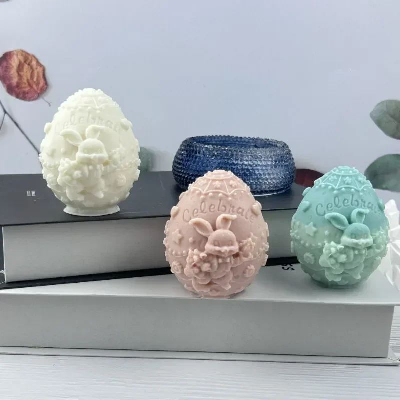 

1Pcs 2026 New model Advanced 3D Relief Easter Bunny & Egg Silicone Mold for Candle Gypsum Resin Cement DIY Craft Making
