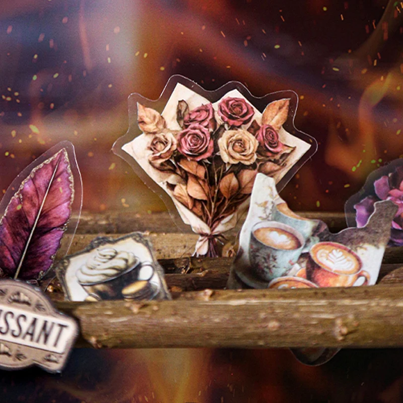 40 pezzi di serie narrativa di cicatrici d'artificio brute confezione di materiali vintage album fai da te collage scrapbook cornice per foto custodia per telefono tablet