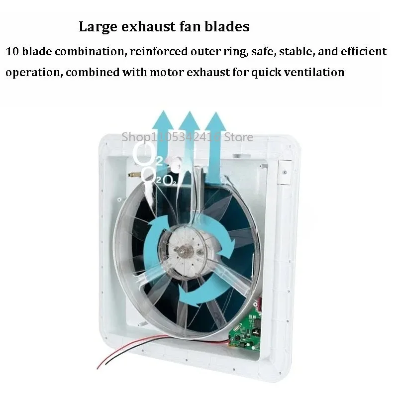 Roof Skylight Exhaust Fan for Motorhomes Stainless Steel Insect Net Ventilation Heat Dissipation Vent