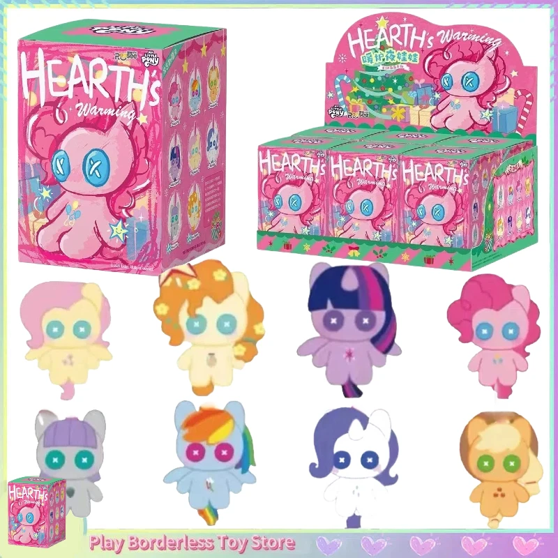 Autêntico pequeno pônei aquecedor noite boneca série caixa cega pinkiepie arco-íris traço macio pelúcia pingente decoração surpresa presente de natal