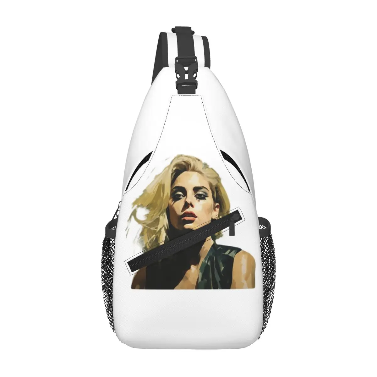 Singer Lady Gaga Chest Bag Men Sling Crossbody Backpack Chest Bag Traveling Hiking Daypack Shoulder Bag