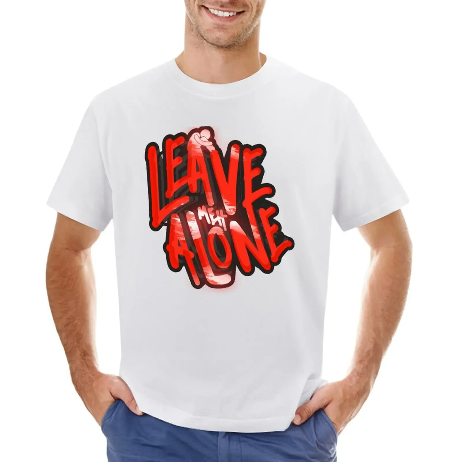 Leave Meh Alone - Trinidad Slang T-shirt quick-drying Aesthetic clothing plus size tops oversizeds mens clothes