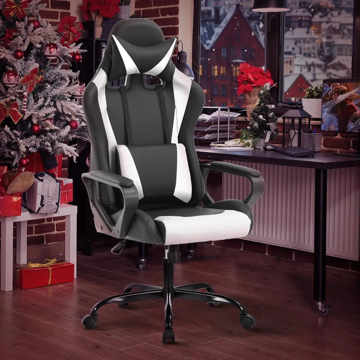 Gaming Chair Office Chair High-Back Ergonomic Video Game Chairs for Kids Teen Adult Height Adjustable Reclining, Customized view 2