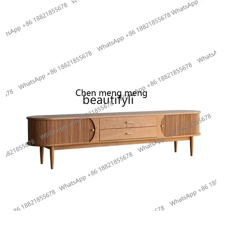 Japanese-style log modern combination black walnut cherry solid wood furniture Nordic style TV cabinet