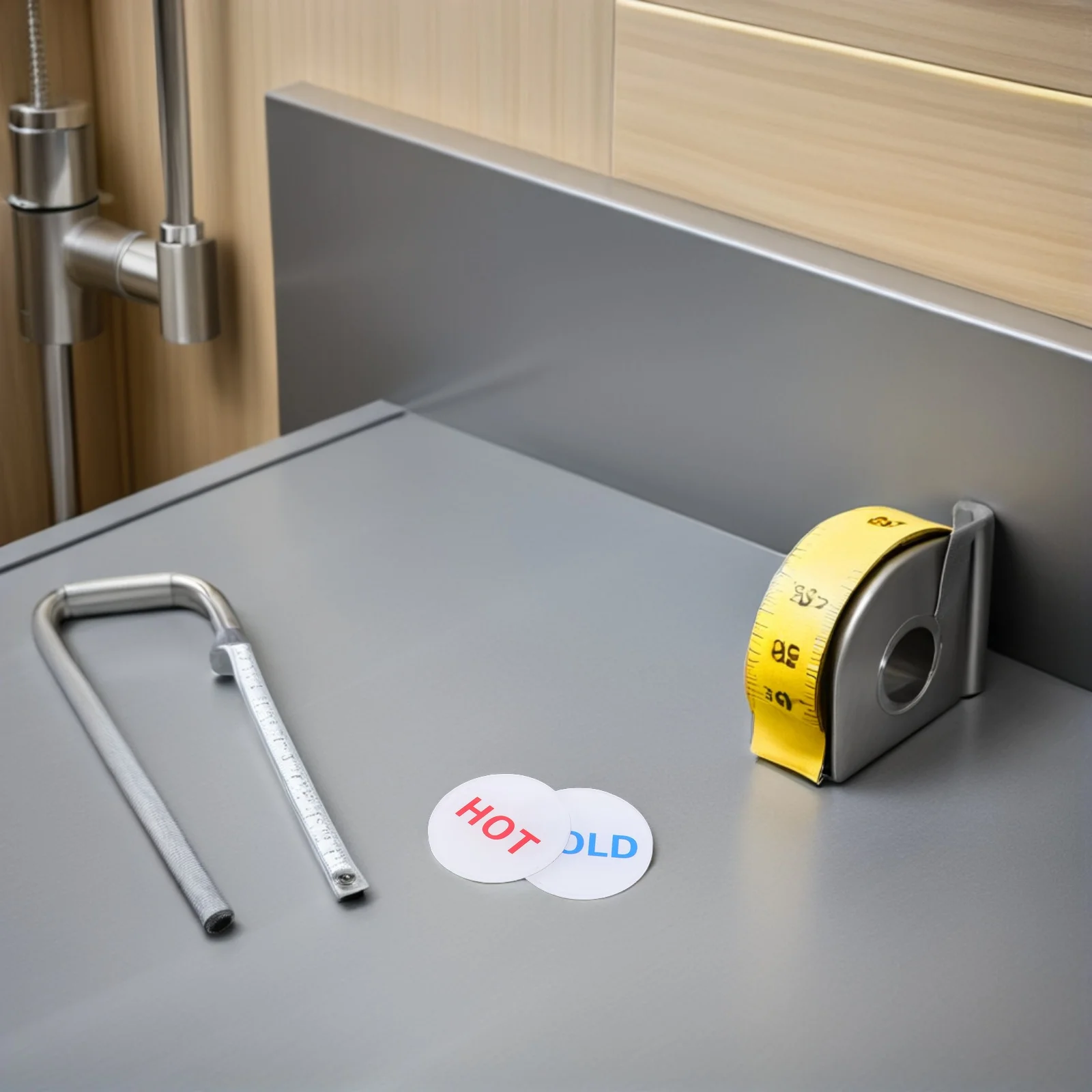 10Pcs Hot Cold Water Faucet Labels Waterproof Adhesive Stickers for Kitchen Bathroom Sink Tap Identification Sink Labels