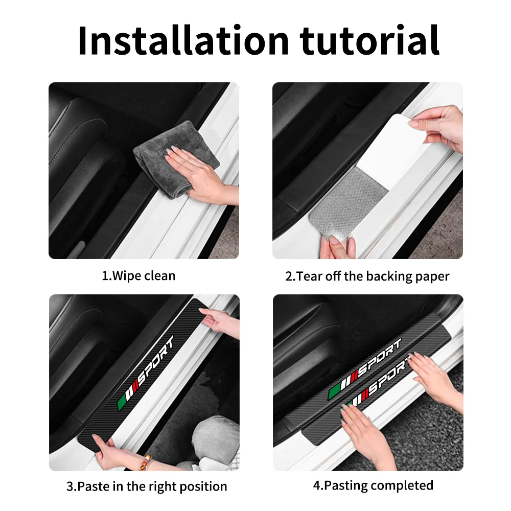 Carbon Fiber Sport Auto Tür Sill Schwelle Aufkleber Auto Stamm Stoßstange Streifen Für Lancia Delta Musa Phedra Thesis Voyager Ypsilon – Detail 9