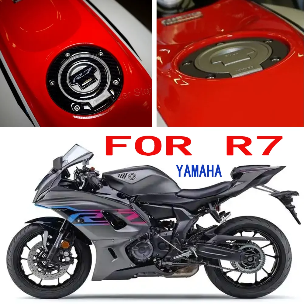

For YAMAHA R7 2021-2024 Motorcycle Fuel Tank Cap Sticker 3D Resin Waterproof Anti-scratch Protector