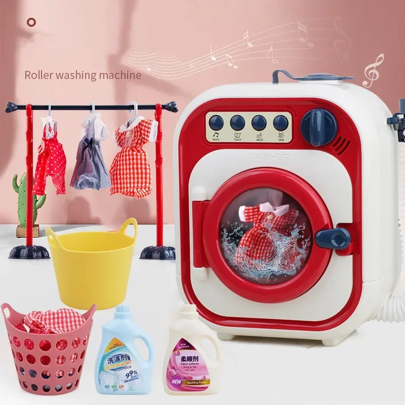 LED lights and music Simulate electric Roller washing machine toy rotatable add water Play house Interactive Toy baby best gift