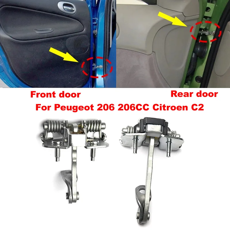 

For Peugeot 206 1998-2010 206CC 2000-2010 207 2009-2012 Citroen C2 Front Rear Door Check Strap Door Hinge Stop Limiter 9181C8 C9