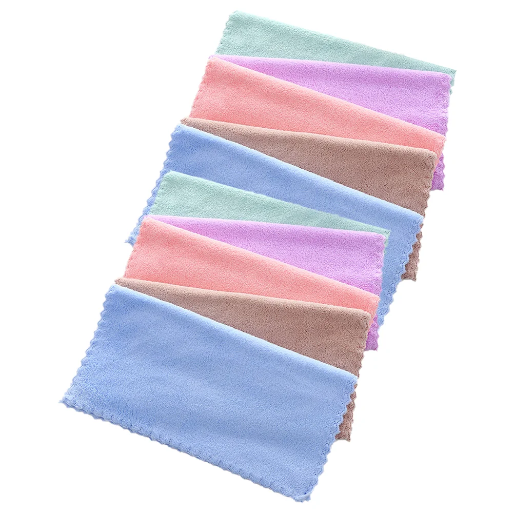 10 Pcs Compact Size Towel Facial Makeup Remover Cloth Wet Wipes Face Square Random Color Micro Fiber Wash Non-scratch