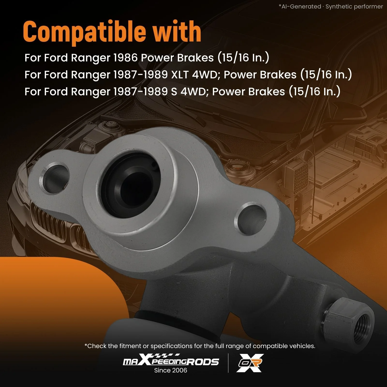 Brake Master Cylinder for Ford Ranger 2.3L/2.9L 1986-1990 M39567 15/16in Bore