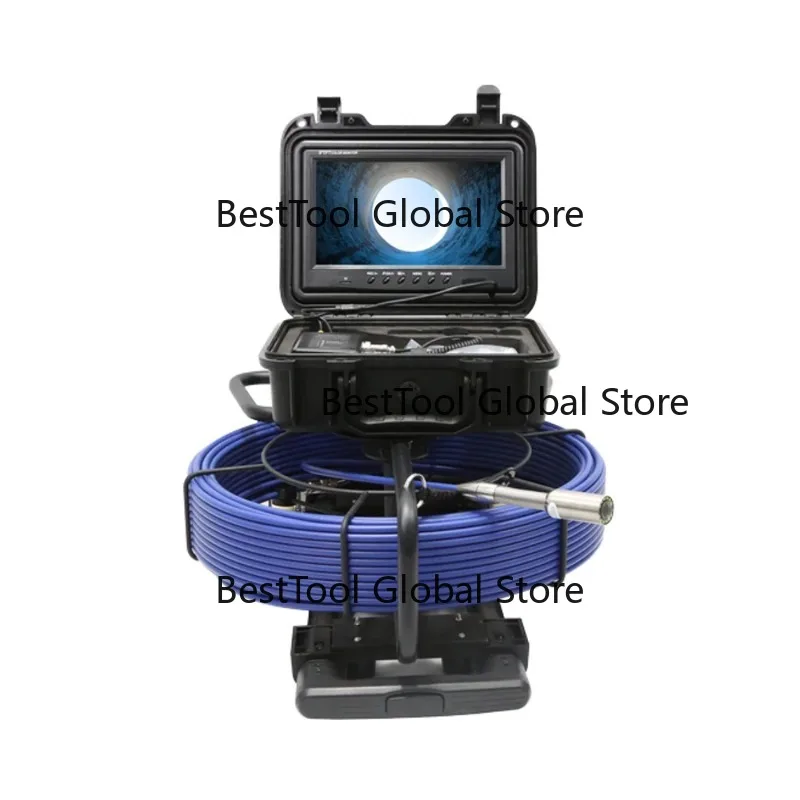 Industrial Pipe Endoscope Camera 9 Inch Screen 20-100m Waterproof Sewer Drain Pipeline Inspection Camera