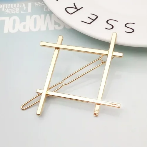 Image 7: Épingles à cheveux mentales géométriques pour filles, Triangle lune, épingle à cheveux, lèvre ronde étoile, Barrettes pour femmes, accessoires pour cheveux