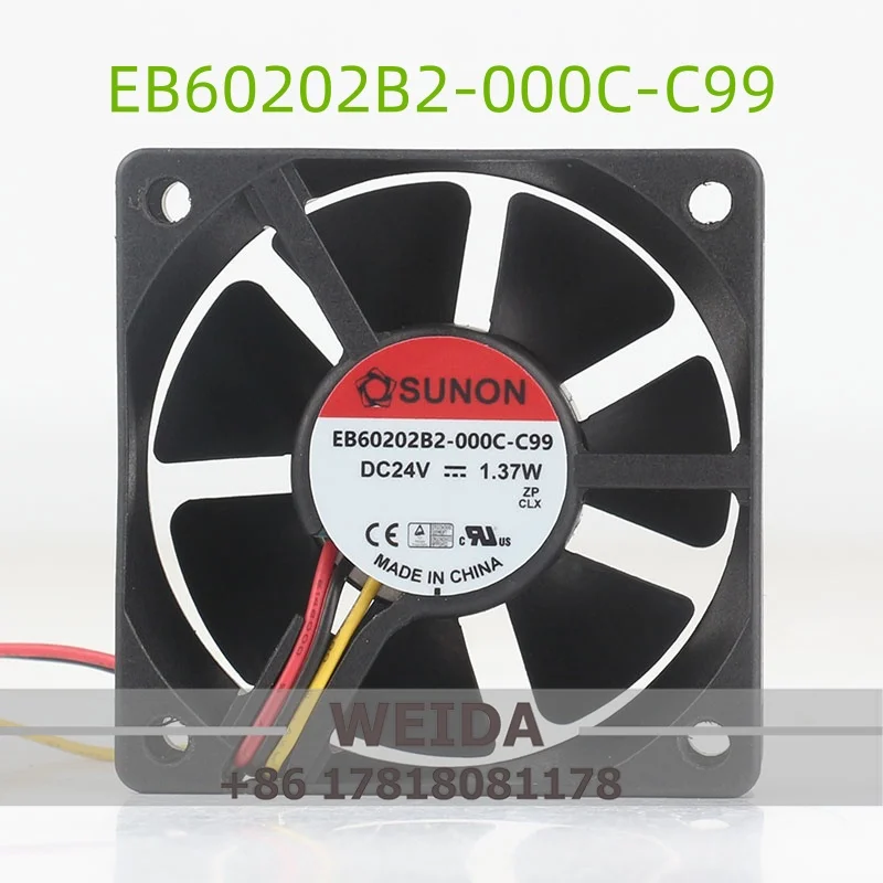 

New original SUNON EB60202B2-000C-C99 5V 12V 48V DC 24V 1.37W 6020 60X60X20MM 6CM inverter fan