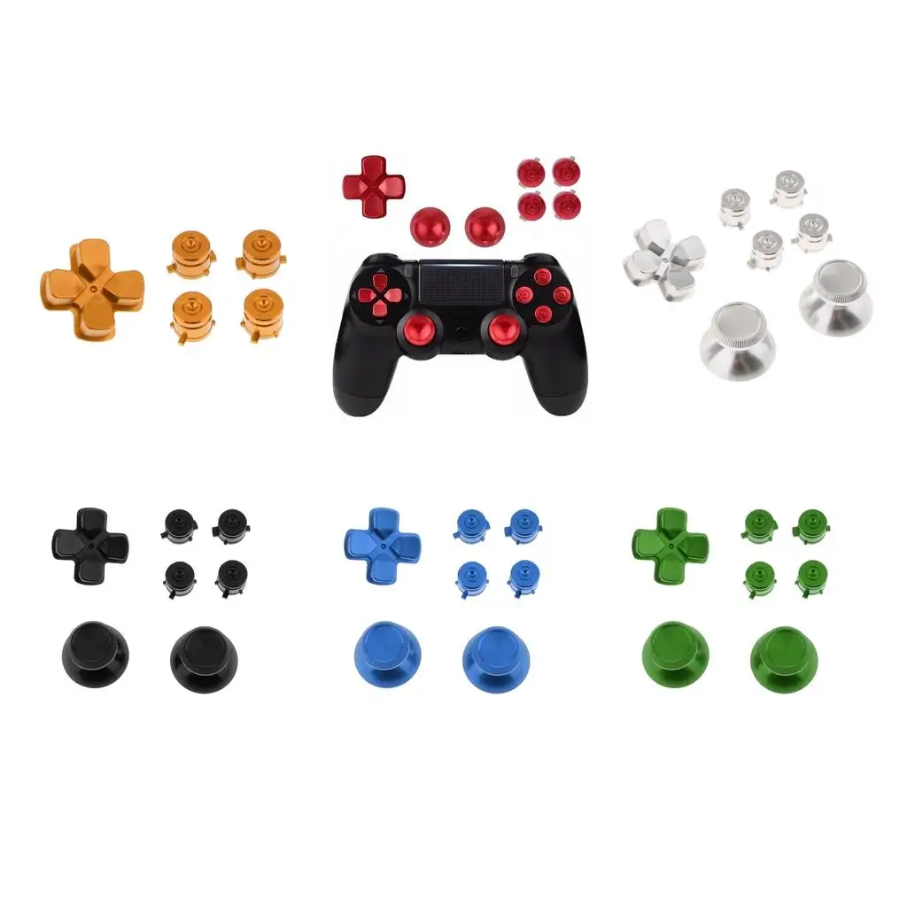 ABXY ボタン + サムスティック コントローラー用クローム D パッド Mod セット