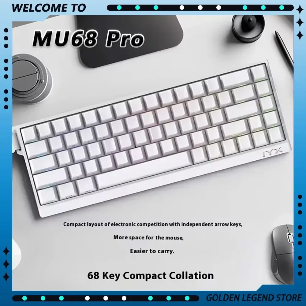 IYX MU68 Pro Mechanical Keyboard E-sports Gaming Keyboards RGB Backlit Hot Swap Magnetic Switch Customized PC Accessories Gifts