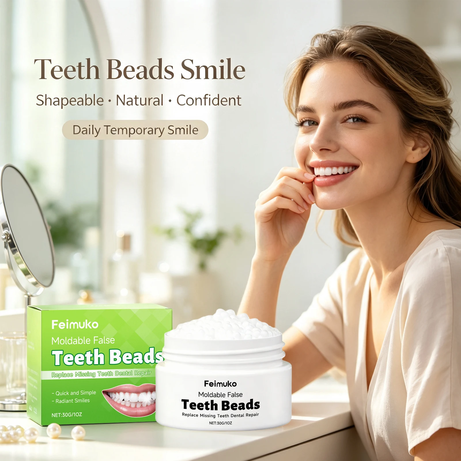 Moldable Temporary Tooth Repair Beads Fix Missing Broken Teeth Improve Tooth Appearance Create Beautiful Smile Daily Dental Care