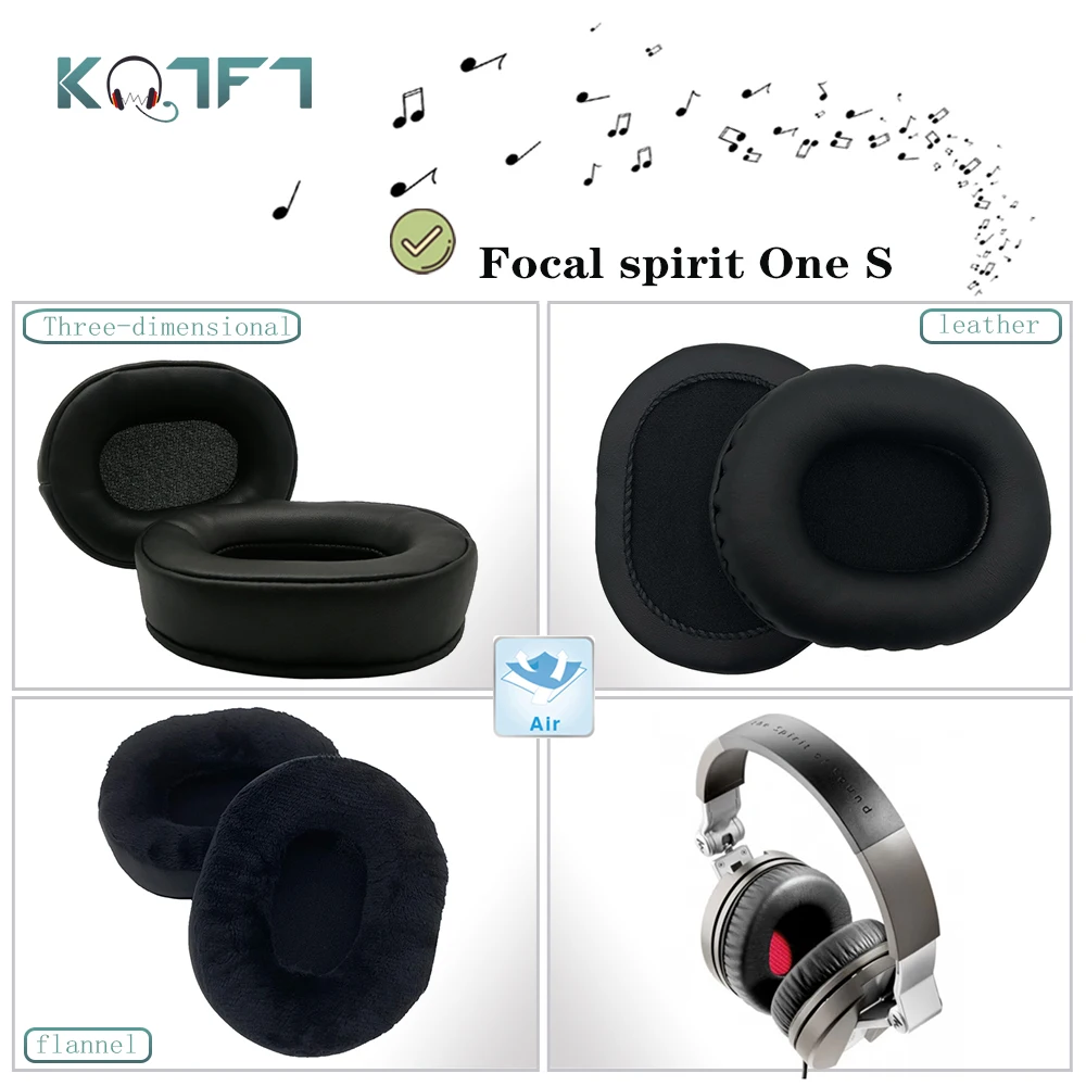 KQTFT 1 Pair of Replacement Velvet leather EarPads for Focal spirit One S Headset Ear pads Earmuff Cover Cushion Cups