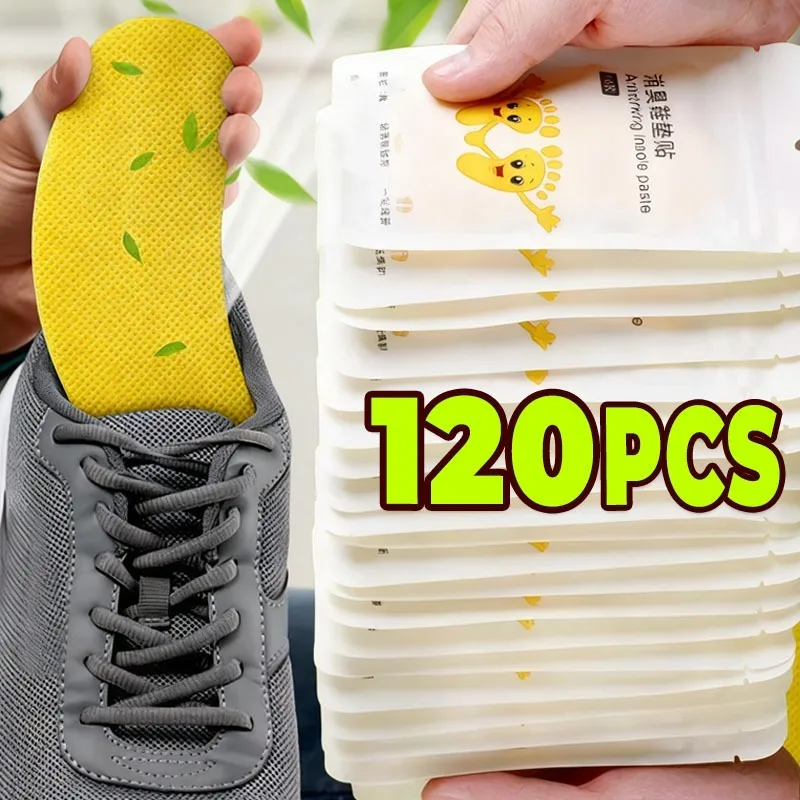 

120 шт. вставки для обуви, дезодорирующие подушечки для ног для удаления запаха обуви, долговечные свежие дышащие наклейки против запаха