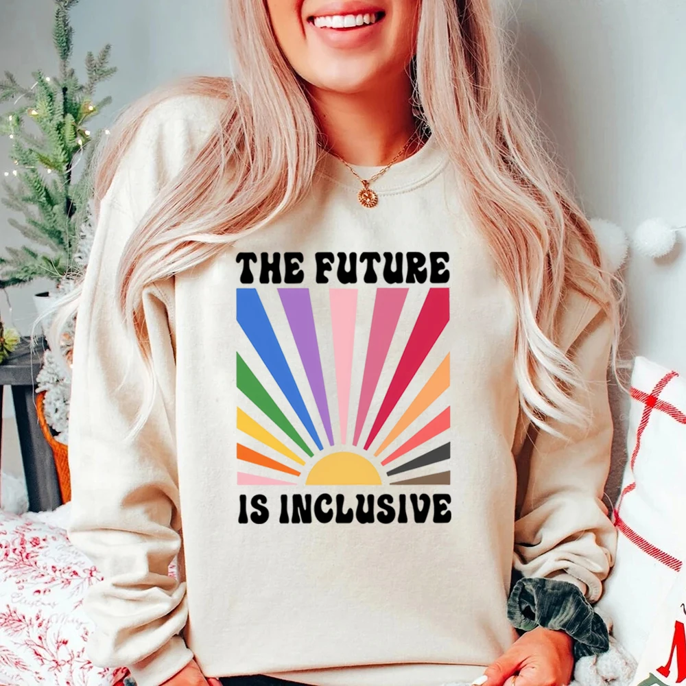 The Future Is Inclusive Sweatshirt Rainbow Pride Sweater Gay Pride Pullover Lgbtq Shirt Unisex Long Sleeves Sweatshirts